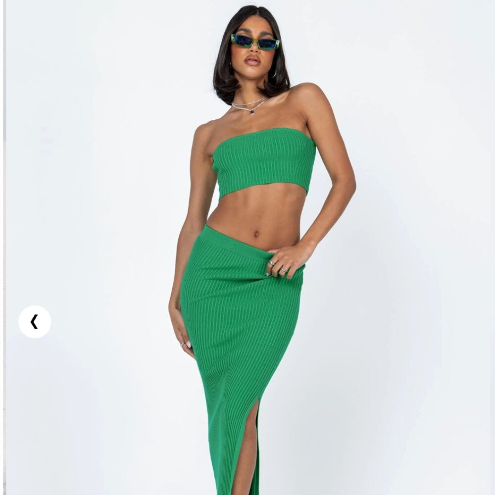 Princess Polly Green Midi Skirt